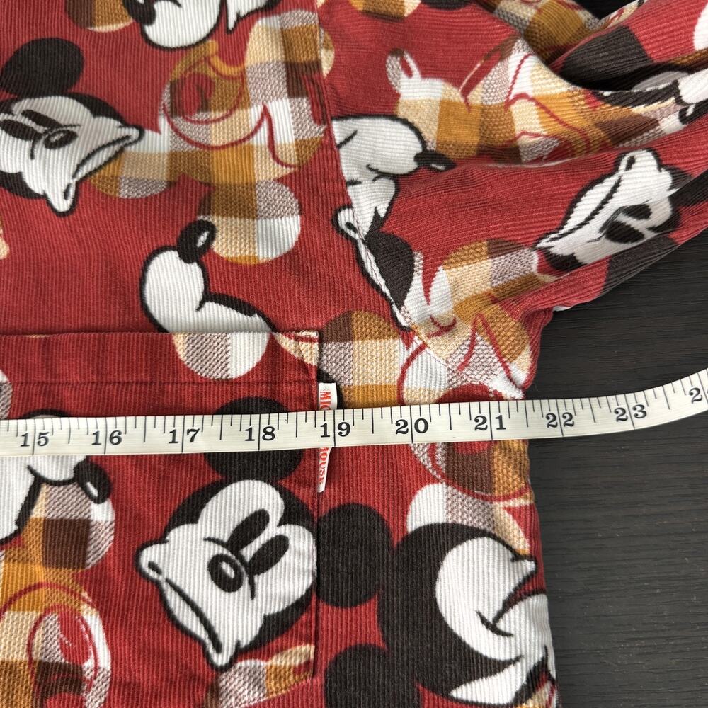 Vintage Mickey Mouse Shirt Womens Corduroy Button Up Top Disney Poppins Grace Co - Picture 10 of 12